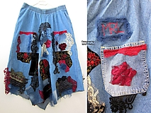 Sukne - Origo dlhá džínsová vyšívaná sukňa -Boho Gypsy - 14552747_