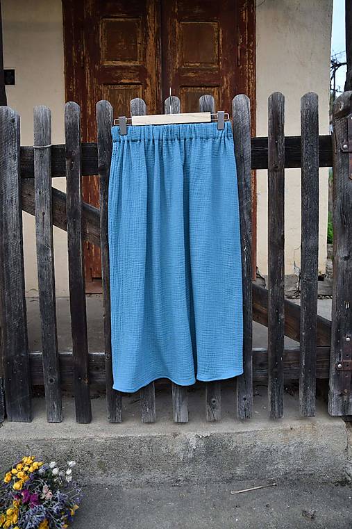  - Mušelínová sukňa Trávovozelená (Modrá) - 14552552_