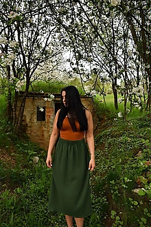 Sukne - Mušelínová sukňa Petrolejová (Zelená) - 14552512_