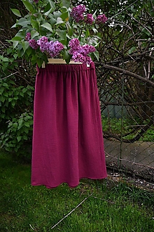 Sukne - Mušelínová sukňa Petrolejová (Bordová) - 14552524_