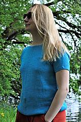 Topy, tričká, tielka - Modrý letný top - 14554798_