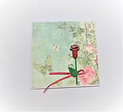 Papiernictvo - Pohľadnica ... ruža červená - 14555862_