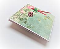 Papiernictvo - Pohľadnica ... ruža červená - 14555864_