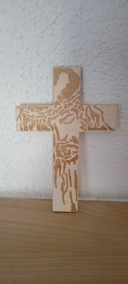 Dekorácie - Kríž s tvárou Ježiša Krista - 14555785_