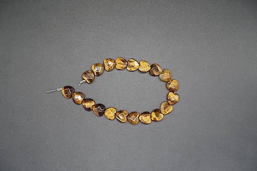 Minerály - Tigrie oko srdiečko fazetované 10x10 - 14553539_