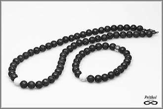 Náhrdelníky - Pánsky náramok a náhrdelník "Jin a Jang" - 14556224_