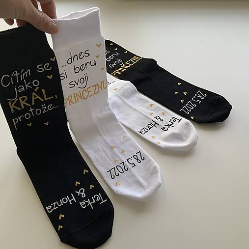 Maľované ponožky pre ženícha vo farbách: