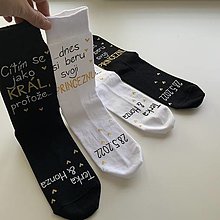 Ponožky, pančuchy, obuv - Maľované ponožky pre ženícha (sada čierne + biele) - 14554715_