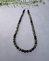 Pánske šperky - Pánsky náhrdelník - achát čierny a nefrit sečuánsky (8mm) - 14555599_