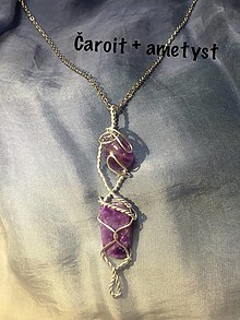 Náhrdelníky - náhrdelník s čaroitom a ametystom - 14554562_