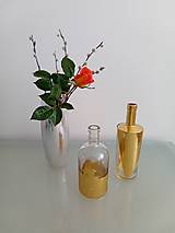 Dekorácie - Predám originálnu art decor vázu striebornú.  Striebrené sklo. - 14555242_