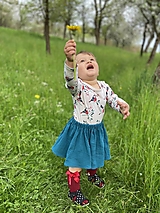 Detské oblečenie - Mušelínová detská suknička Petrolejová - 14554378_