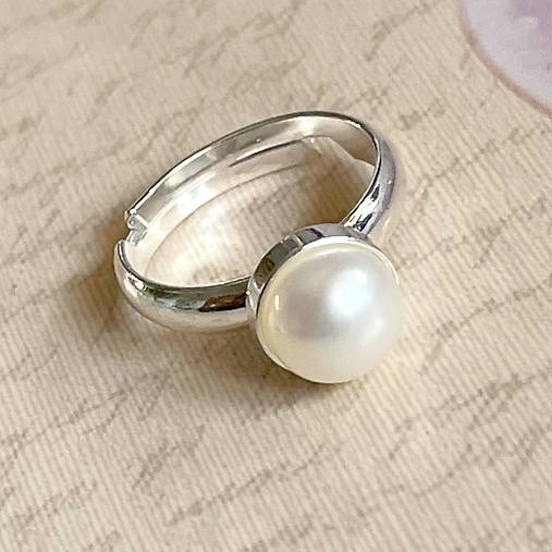 Simple Freshwater Pearl AG925 Ring / Jemný strieborný prsteň s perlou