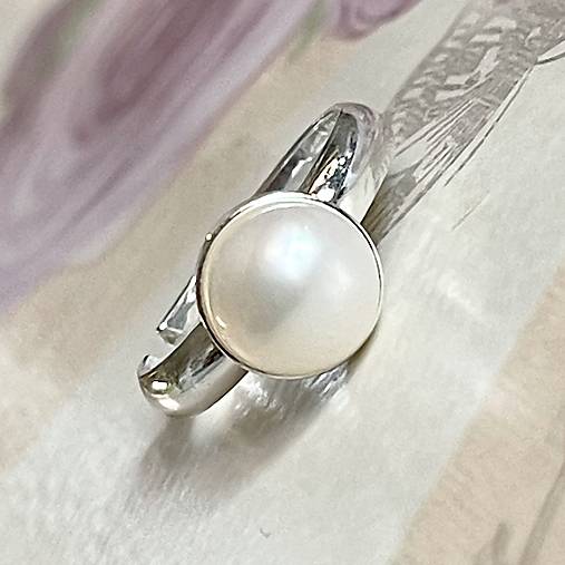 Simple Freshwater Pearl AG925 Ring / Jemný strieborný prsteň s perlou