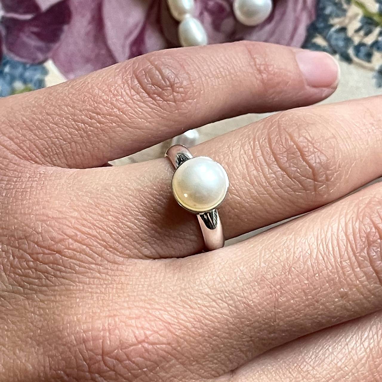 Simple Freshwater Pearl AG925 Ring / Jemný strieborný prsteň s perlou