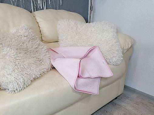 Vafľová osuško-deka 100*150cm (Ružová)