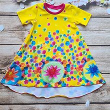 Detské oblečenie - Šaty - lotosový kvet s bodkami na žltej - 14556342_