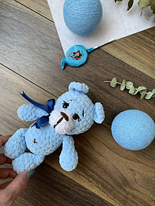 Hračky - medvedík malý Softík - modrý - 14557180_