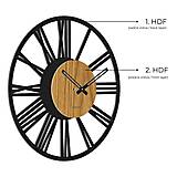 Hodiny - Nástenné hodiny z dreva rímske číslice | HDFK028 | čierna a dub - 14556528_