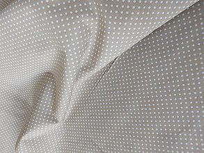 Textil - Bavlnené látky (Biela káva, biele bodky š. 140) - 14557563_