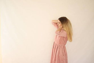 Šaty - Čajka – menčestrové šaty dámske (ružová) - 14558438_
