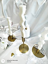 Svietidlá a sviečky - Sviečky na svadobný stôl (cik-cak) - 14558363_