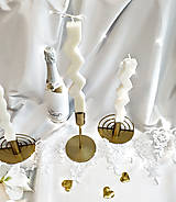 Svietidlá a sviečky - Sviečky na svadobný stôl (cik-cak) - 14558368_