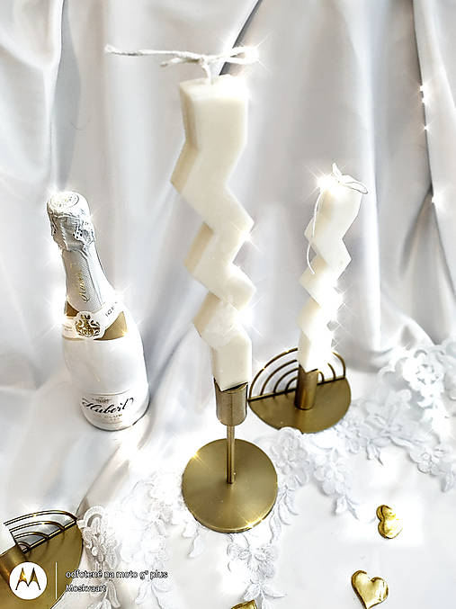 Sviečky na svadobný stôl (cik-cak)