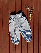 Detské ľanové nohavice (rôzne farby) (s vreckami)