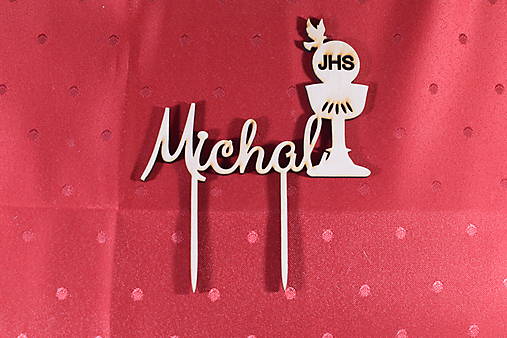 Materiál ručne robený - Zápich na tortu prvé sväté prijímanie 3 - 14557827_