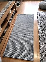 Úžitkový textil - Háčkovaný koberec - svetlošedý bavlna - 14560615_
