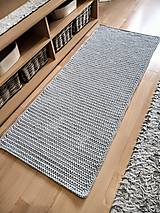 Úžitkový textil - Háčkovaný koberec - svetlošedý bavlna - 14560616_