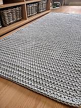 Úžitkový textil - Háčkovaný koberec - svetlošedý bavlna - 14560617_