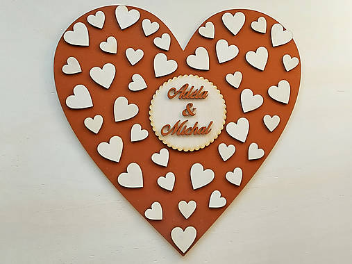 Svadobná kniha hostí SRDCE 40x40cm