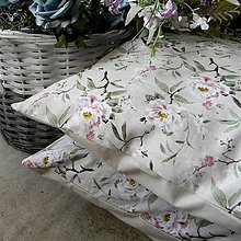 Úžitkový textil - Kvety čerešní a béžová-vankúšová návliečka /40x40/ - 14558722_