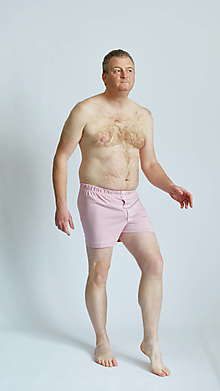 Pánske oblečenie - Ružový panter pánske trenky biobavlna - 14559101_