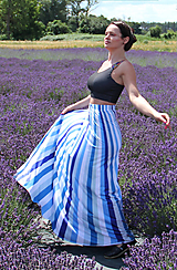 Sukne - Blue stripes - maxi sukňa pasikatá - 14559373_