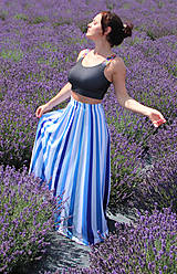 Sukne - Blue stripes - maxi sukňa pasikatá - 14559374_