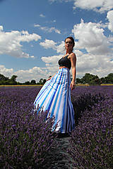 Sukne - Blue stripes - maxi sukňa pasikatá - 14559375_