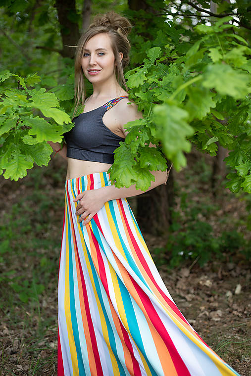 Sukne - Funky stripes - maxi sukňa pasikatá - 14559358_