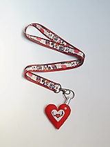 Kľúčenky - Textilná šnúrka s karabínkou - Pre zdravotníkov, červená - 14560075_