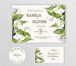 Papiernictvo - Svadobné oznámenia biela kala - 14559245_