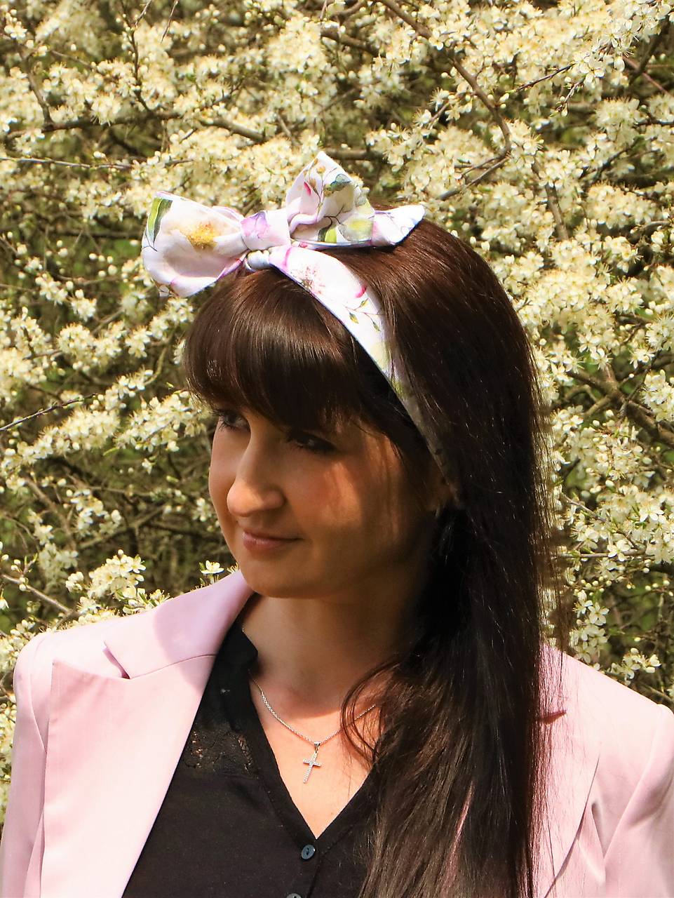 Štýlová ľanová šatka šípová ruža