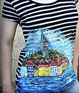 Topy, tričká, tielka - Maľované tričko By the Sea - 14561537_