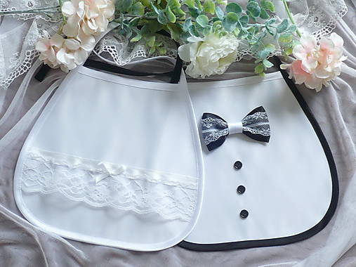 Iné doplnky - Svadobné podbradníky biele ,romantik - 14562946_