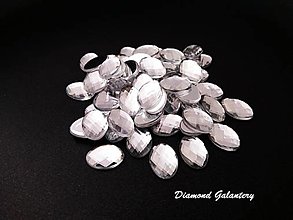 Galantéria - Ozdobné kamienky oválne 13 x 18 mm (Crystal) - 14561633_