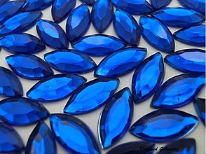 Galantéria - Ozdobné kamienky 7 x 15 mm (Modrá) - 14561703_
