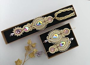 Sady šperkov - Šujtášový set (Ružová) - 14563660_