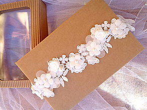 Spodná bielizeň - Svadobný podväzok White pearl - 14563208_