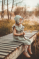 Detské oblečenie - Ľanové šaty s volánom - 14561661_